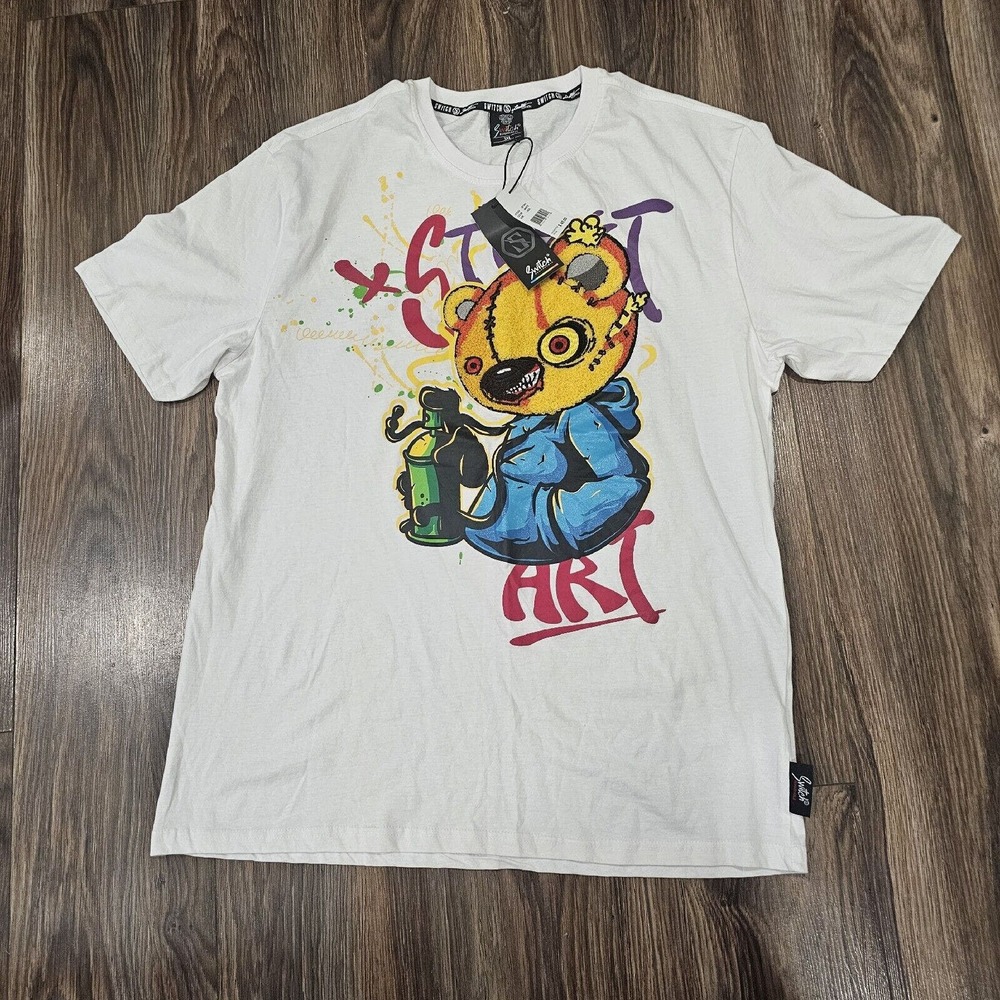 Switch Remarkable Men T-Shirt 3XL Street‎ Art Graphic Short Sleeve Tee